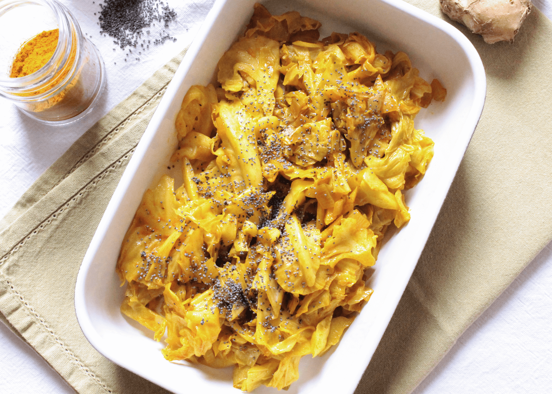 cavolo cappuccio alla curcuma e zenzero