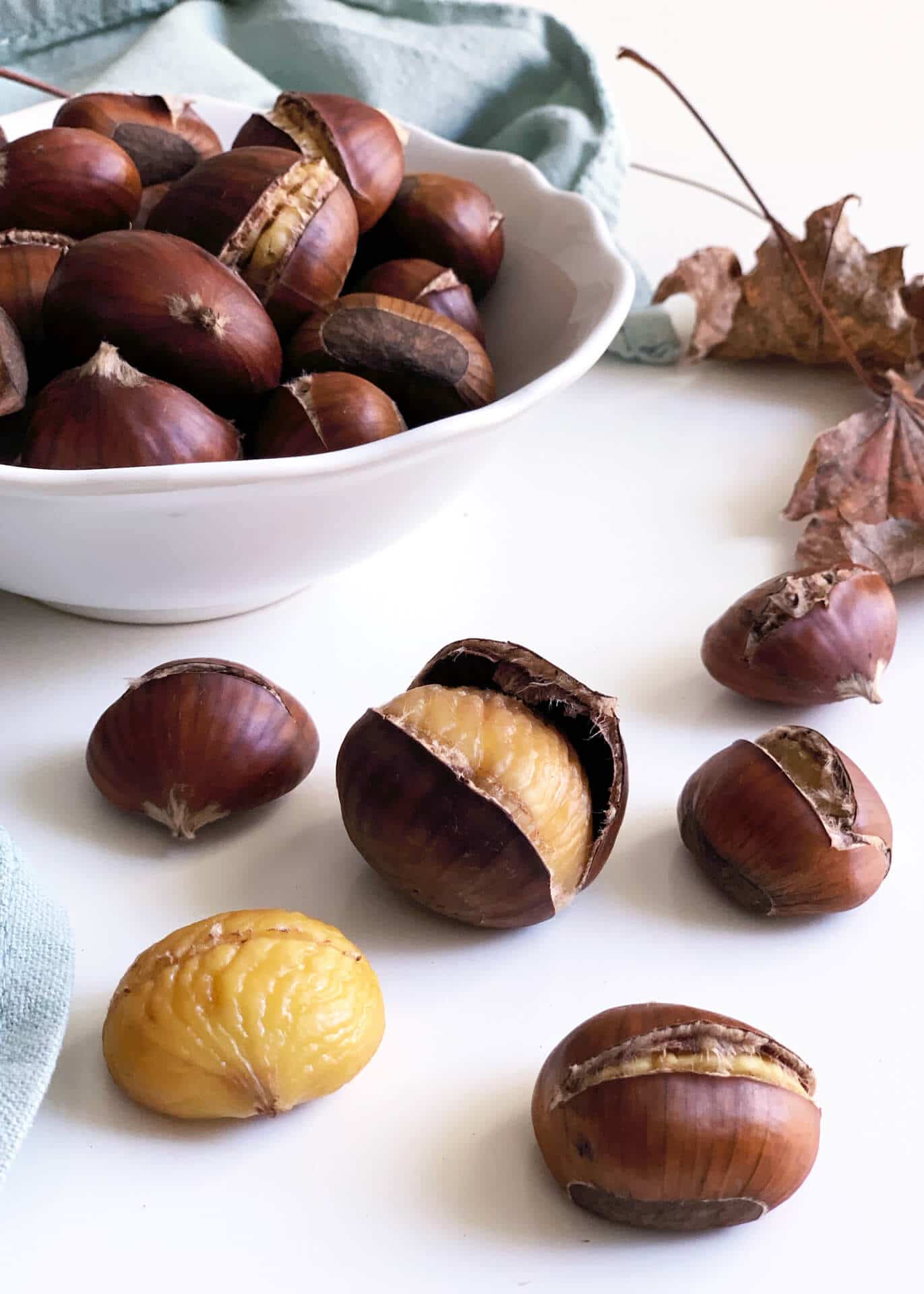 Castagne arrostite al forno