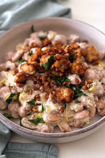 Fagioli cremosi con tempeh