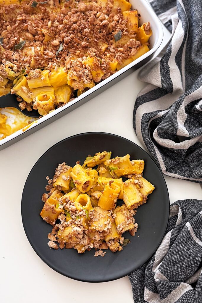 Pasta zucca, porro e tofu