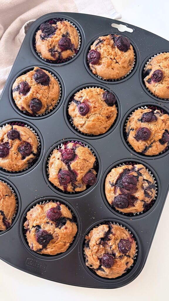Teglia di muffin ai mirtilli
